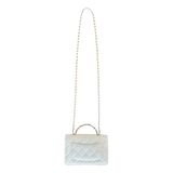 Chanel White Lambskin Quilted Top Handle Wallet On Chain Bag - Morely TrendsChanel Type here:)