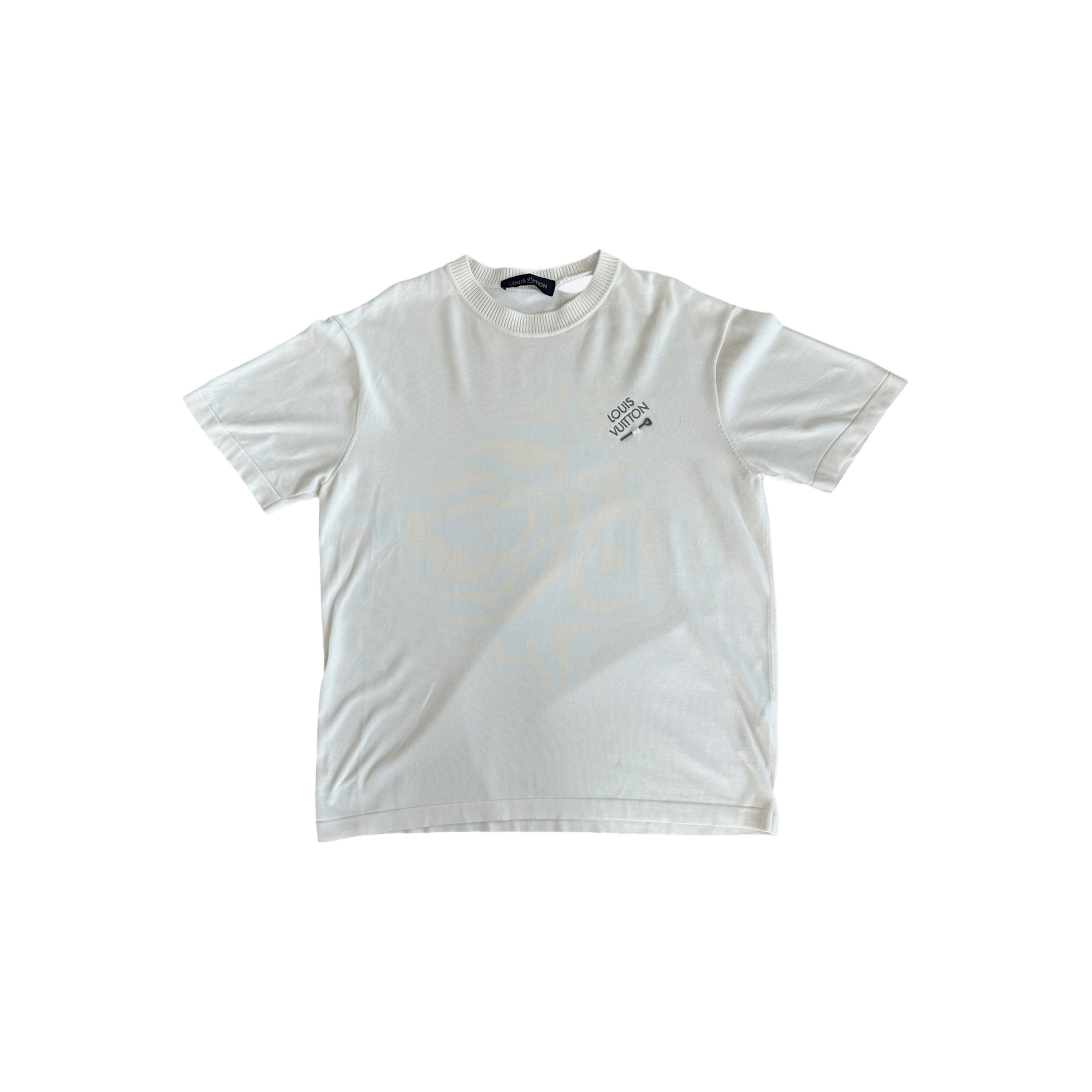 Louis Vuitton White & Grey Pin Logo Embroidered T-Shirt - Morely TrendsLouis Vuitton Type here:)