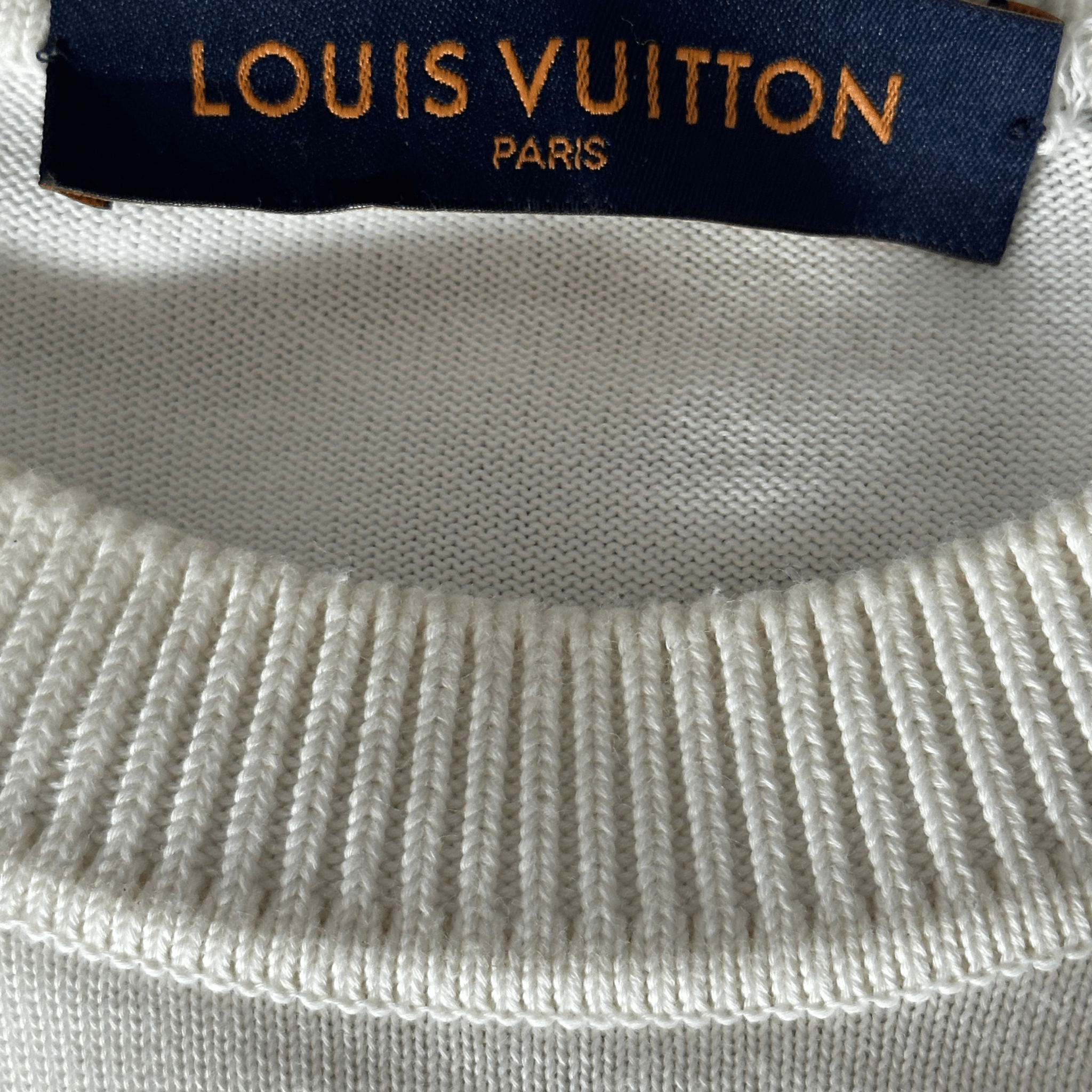 Louis Vuitton White & Grey Pin Logo Embroidered T-Shirt - Morely TrendsLouis Vuitton Type here:)