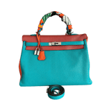 Hermes Blue & Multicolor Togo Retourne Kelly 35 - Morely TrendsHermes Type here:)