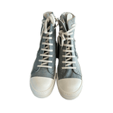 Rick Owens Blue & White Distressed Denim High Top Sneakers - Morely TrendsRick Owens Type here:)