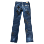 Chrome Hearts Blue & Black Cross Patch Jeans - Morely TrendsChrome Hearts Type here:)