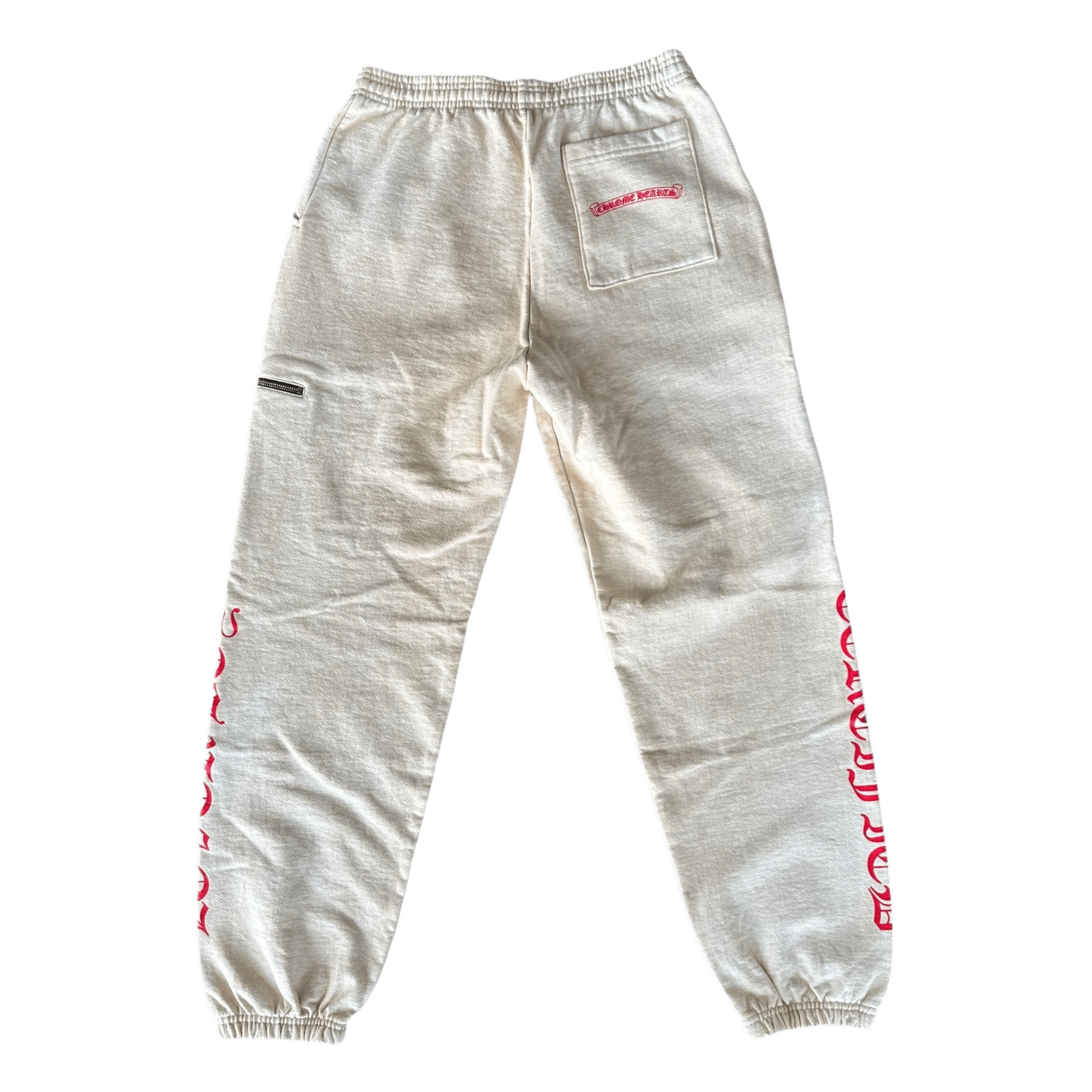 Chrome Hearts Drake Cream & Pink Certified Chrome Cross Logo Sweatpants - Morely TrendsChrome Hearts Type here:)