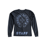 Chrome Hearts Black & Blue Staff Horseshoe Logo Longsleeve T-Shirt - Morely TrendsChrome Hearts Type here:)