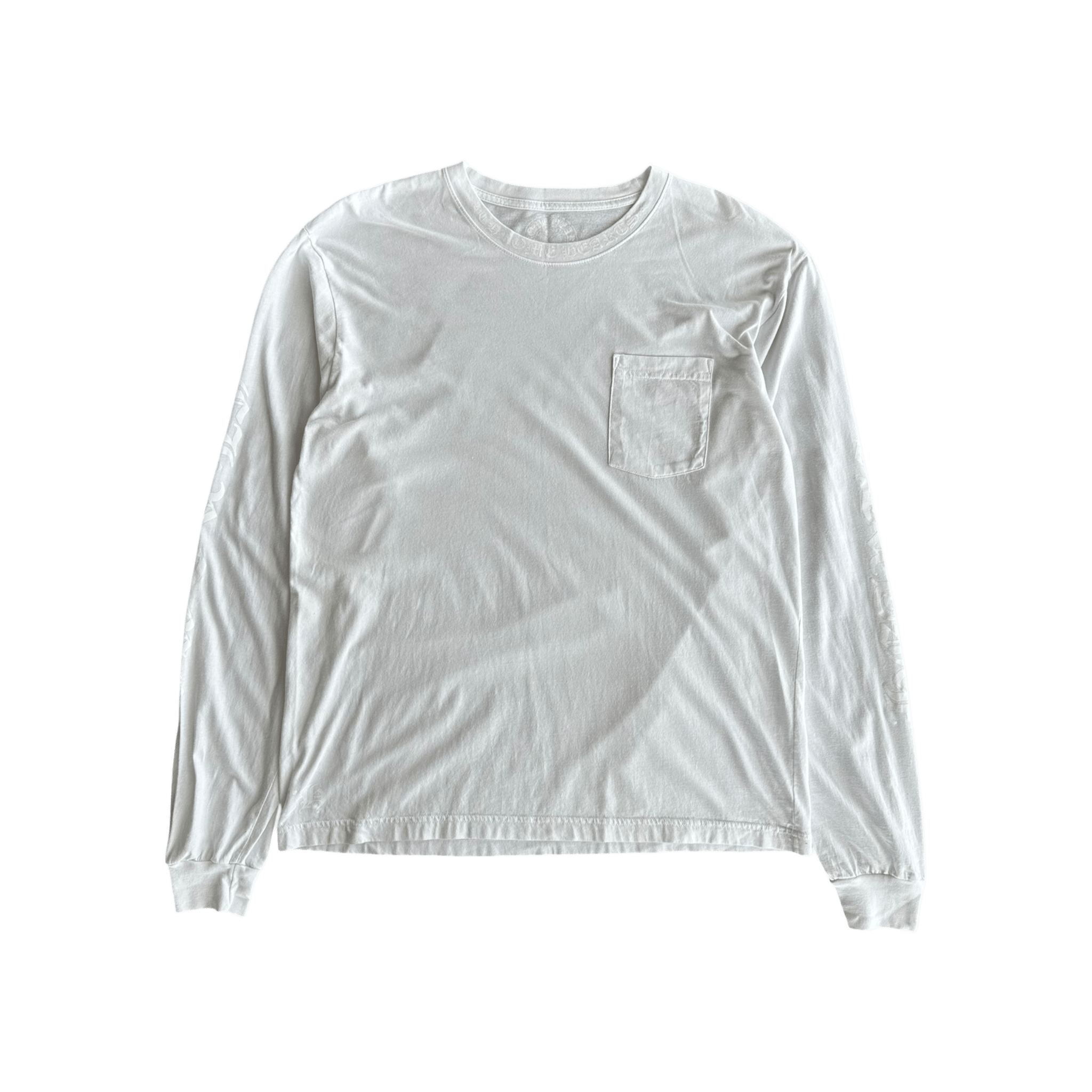 Chrome Hearts White Neck Logo Longsleeve T-Shirt - Morely TrendsChrome Hearts Type here:)