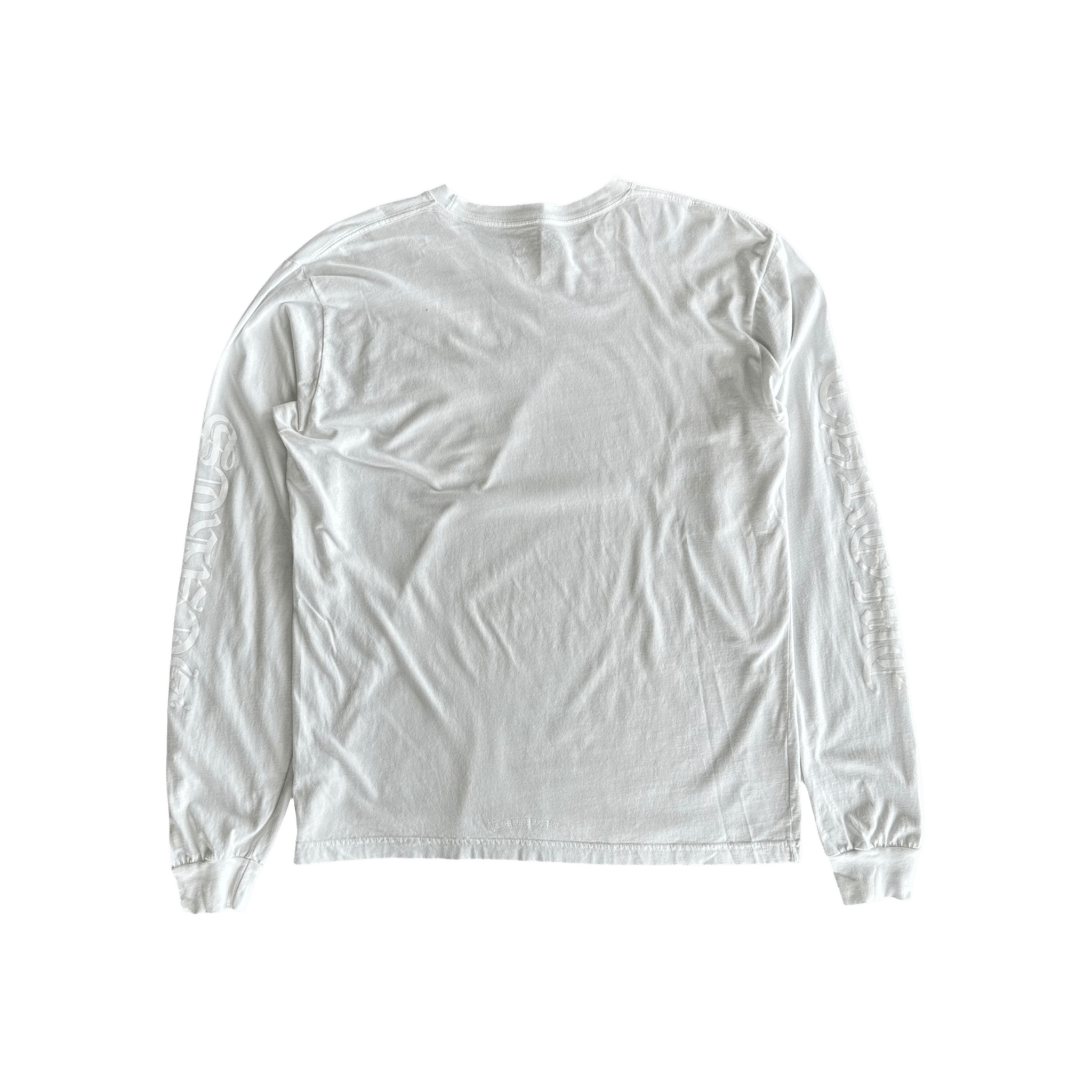 Chrome Hearts White Neck Logo Longsleeve T-Shirt - Morely TrendsChrome Hearts Type here:)