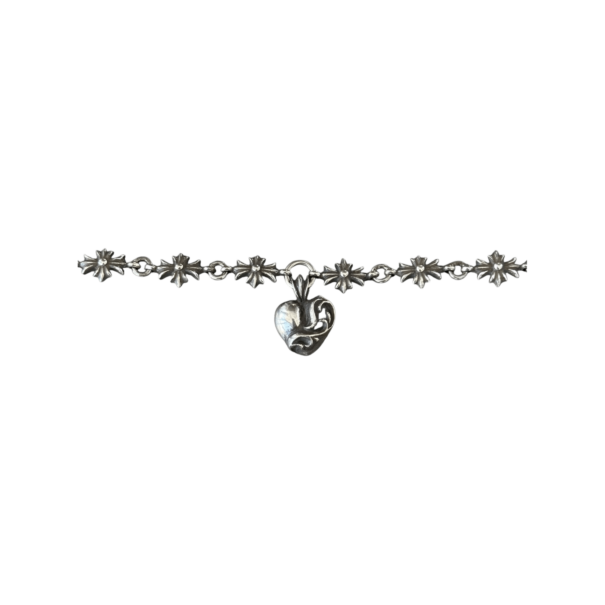 Chrome Hearts Silver Tiny E Heart Necklace - Morely TrendsChrome Hearts Type here:)