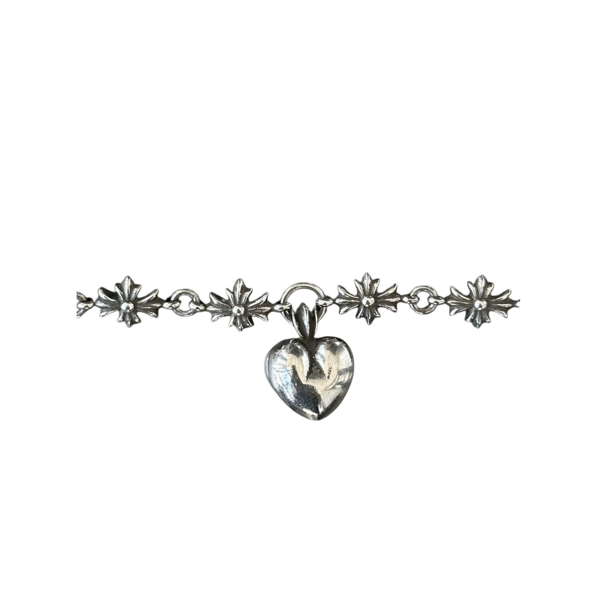 Chrome Hearts Silver Tiny E Heart Necklace - Morely TrendsChrome Hearts Type here:)