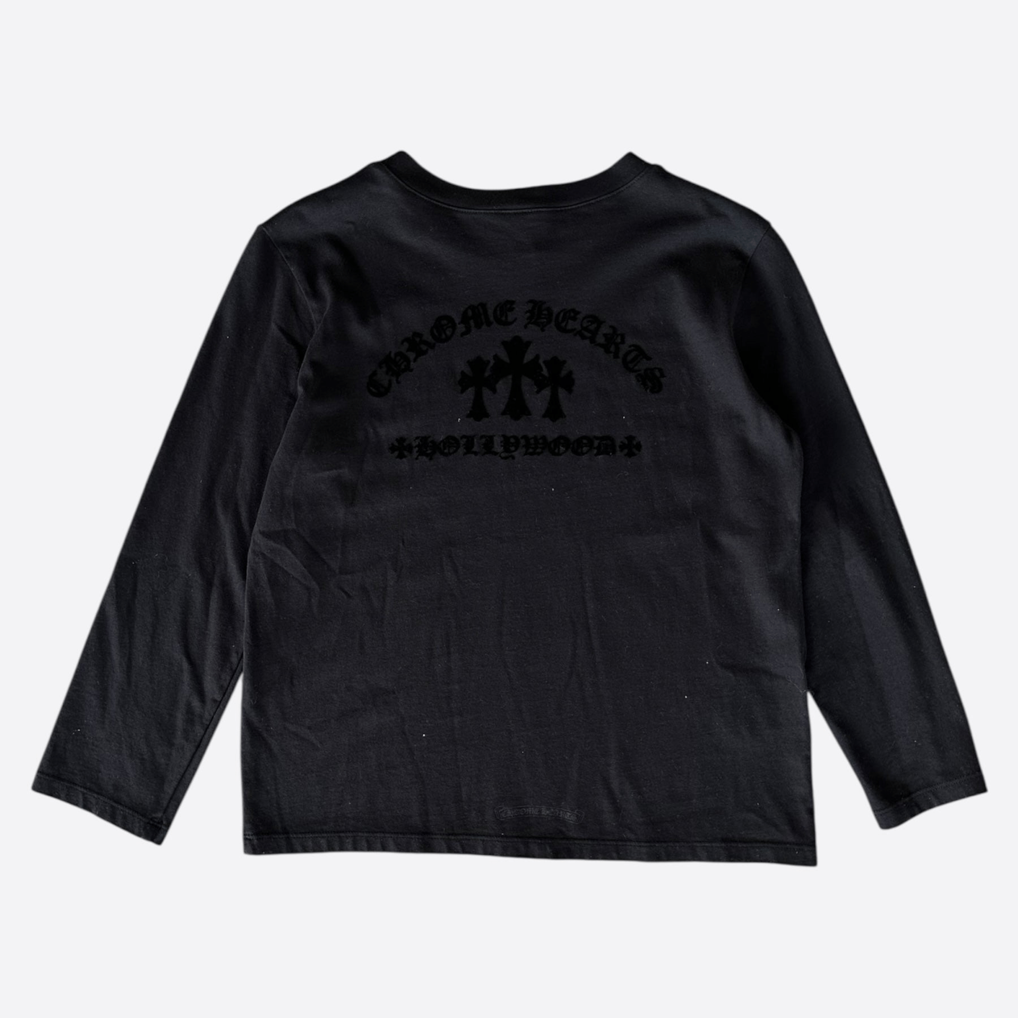 Chrome Hearts Black Velour Triple Cross Women's Longsleeve T-Shirt - Morely TrendsChrome Hearts Type here:)