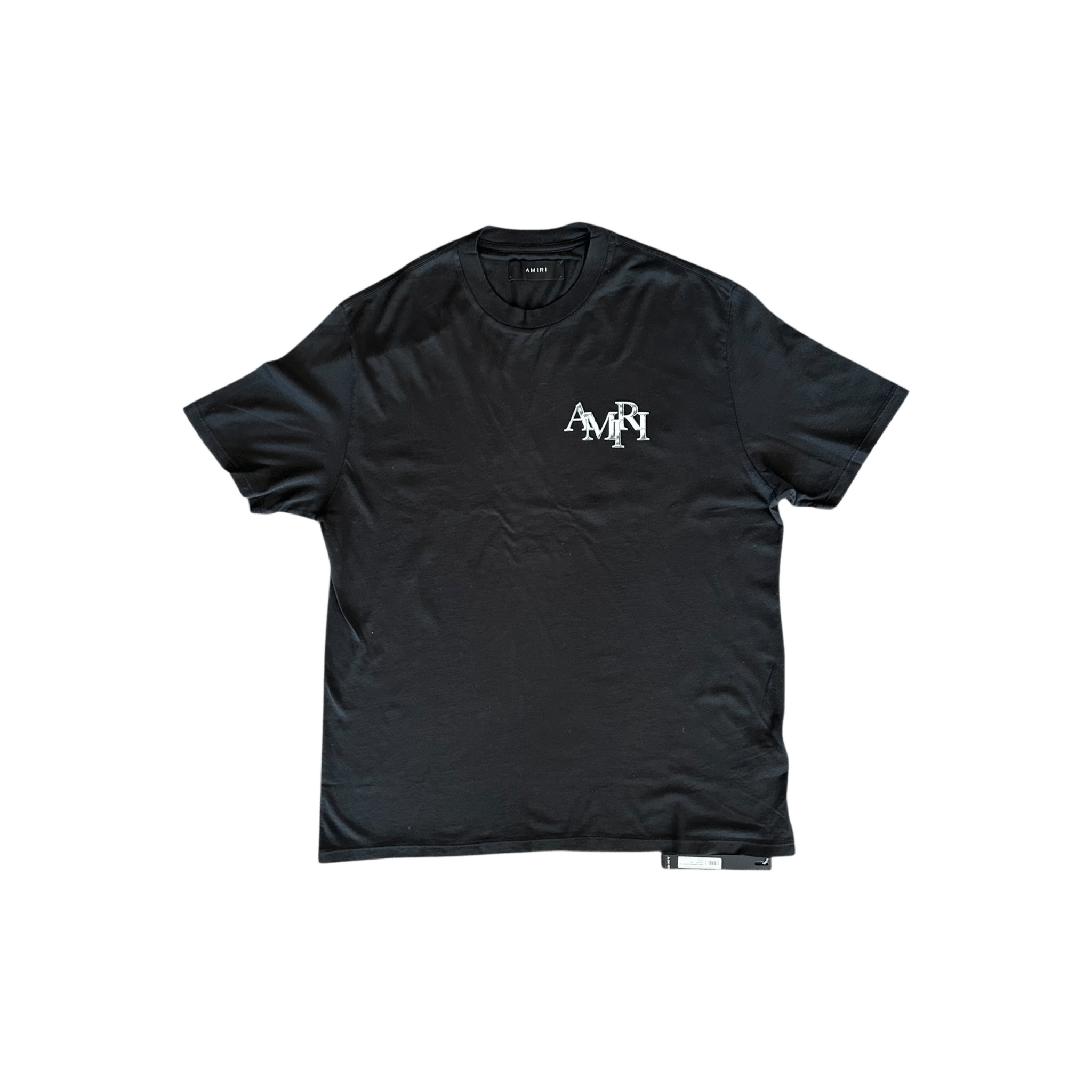 Amiri Black & Chrome Staggered Logo T-Shirt - Morely TrendsAmiri Type here:)