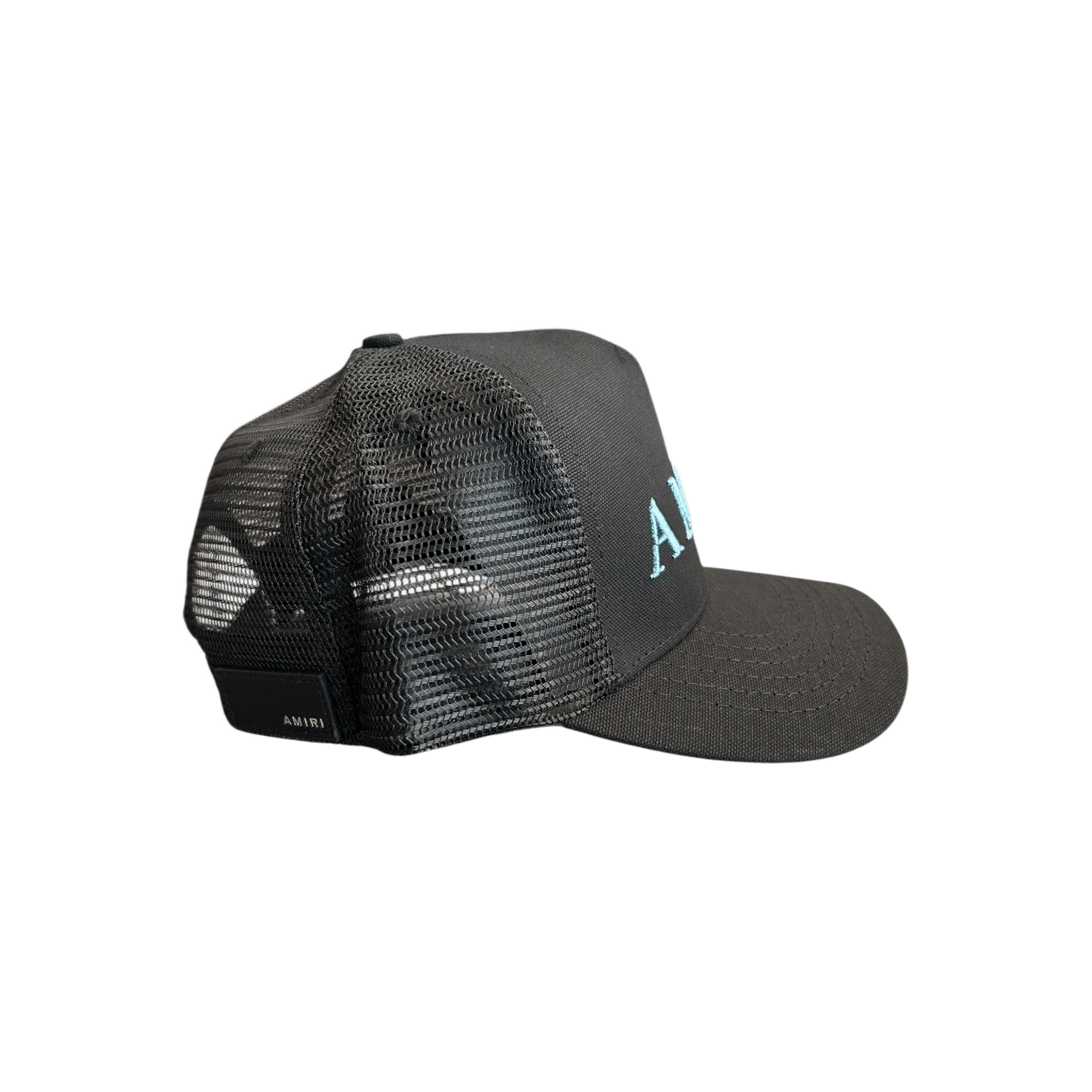 Amiri Black & Blue Logo Trucker Hat - Morely TrendsAmiri Type here:)