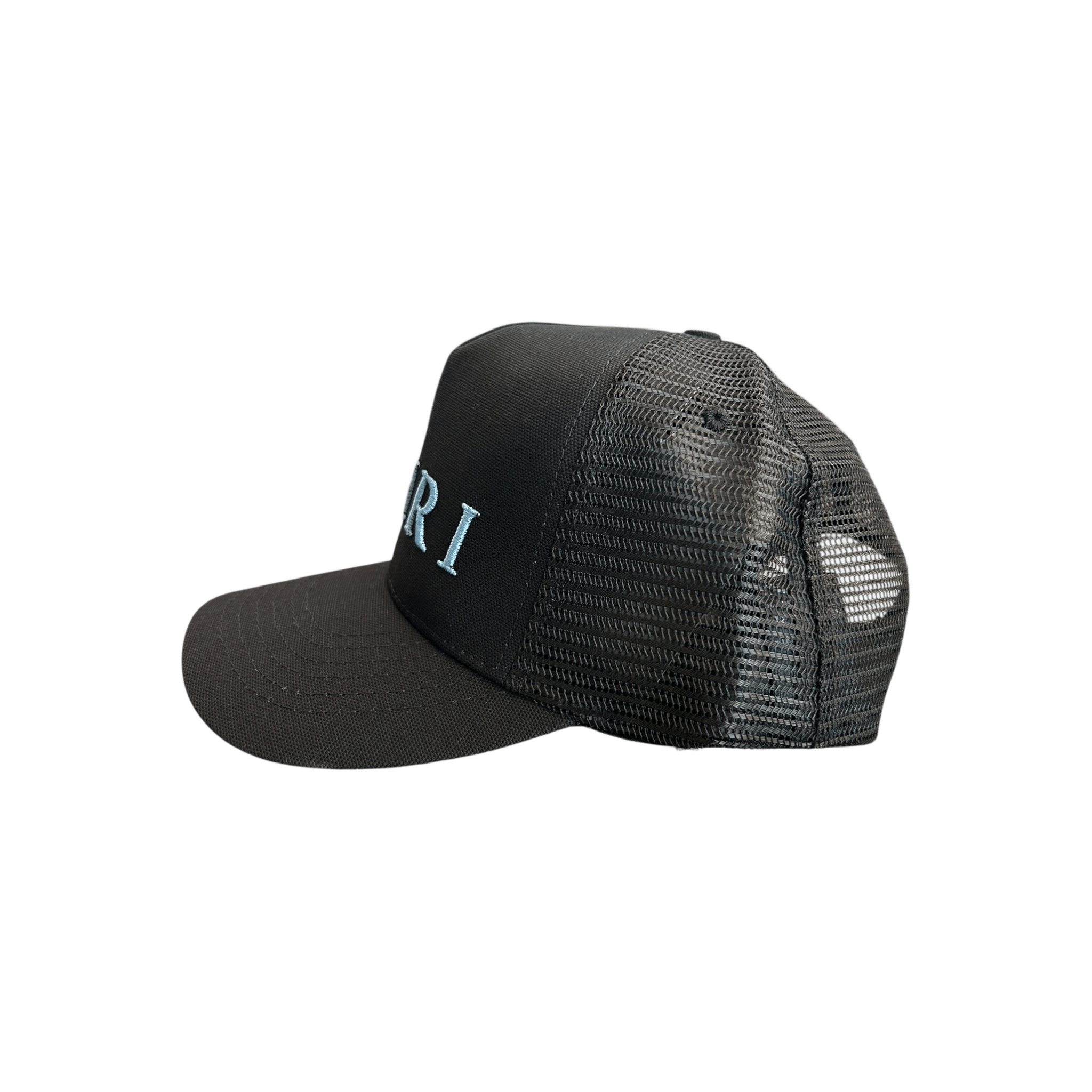 Amiri Black & Blue Logo Trucker Hat - Morely TrendsAmiri Type here:)