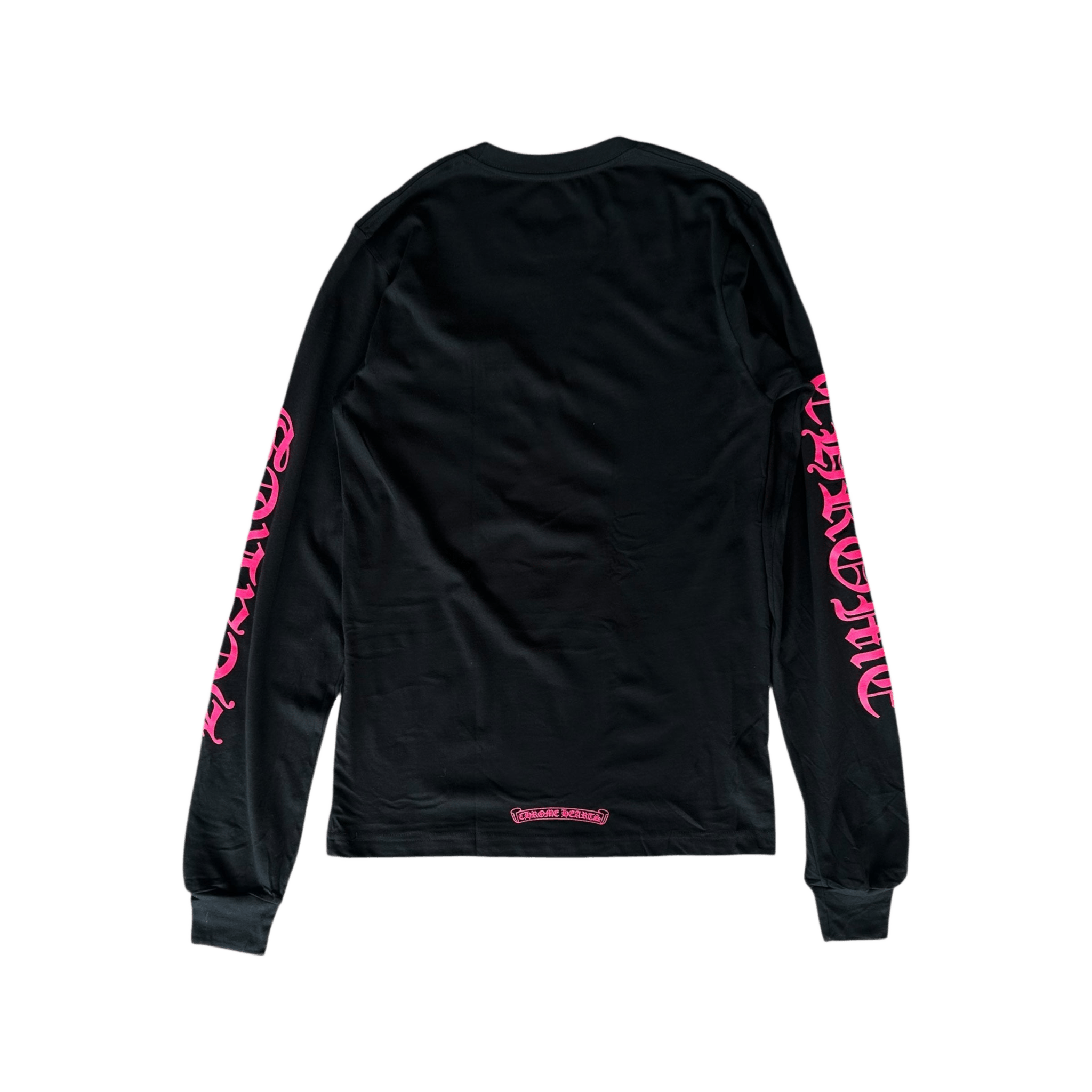 Chrome Hearts Black & Pink Neck Logo Longsleeve T-Shirt - Morely TrendsChrome Hearts Type here:)