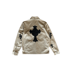 Chrome Hearts Tan & Black Cross Patch Work Dog Jacket - Morely TrendsChrome Hearts Type here:)