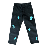 Chrome Hearts Black & Blue Cross Patch Fatigue Pants - Morely TrendsChrome Hearts Type here:)