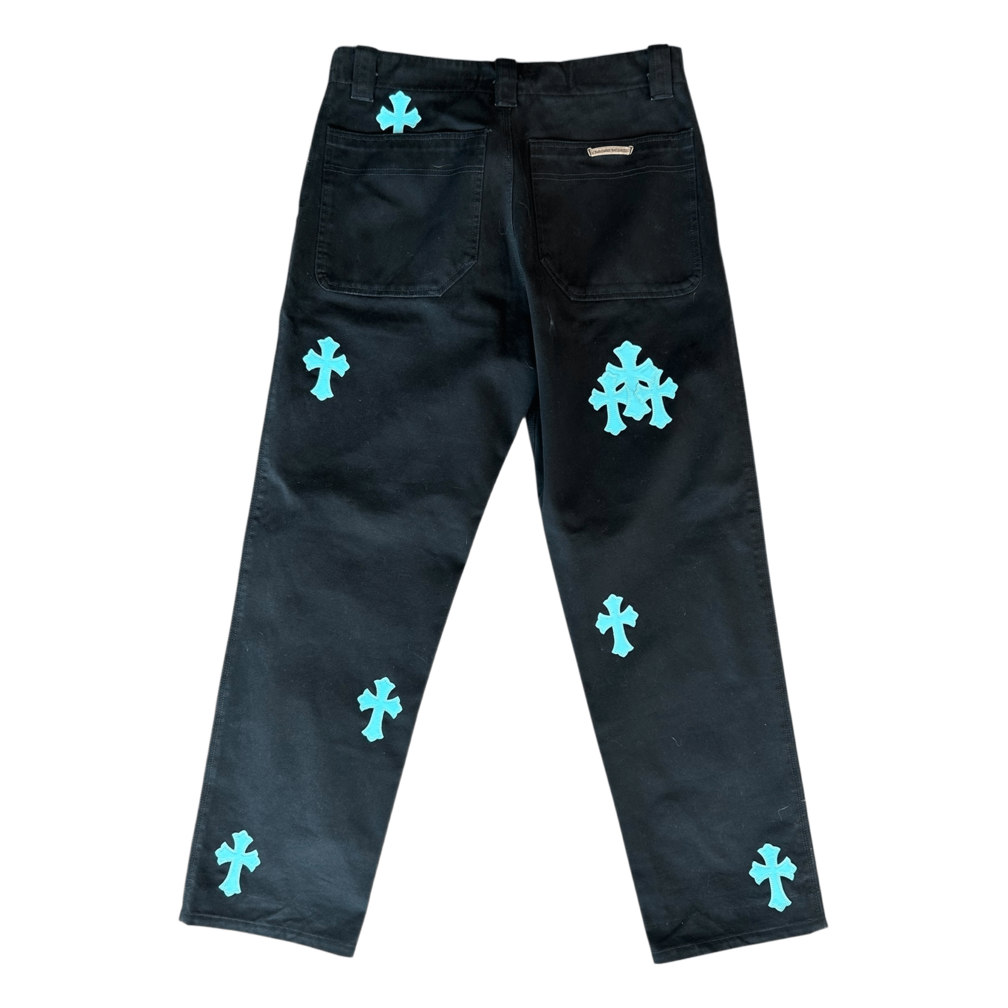 Chrome Hearts Black & Blue Cross Patch Fatigue Pants - Morely TrendsChrome Hearts Type here:)