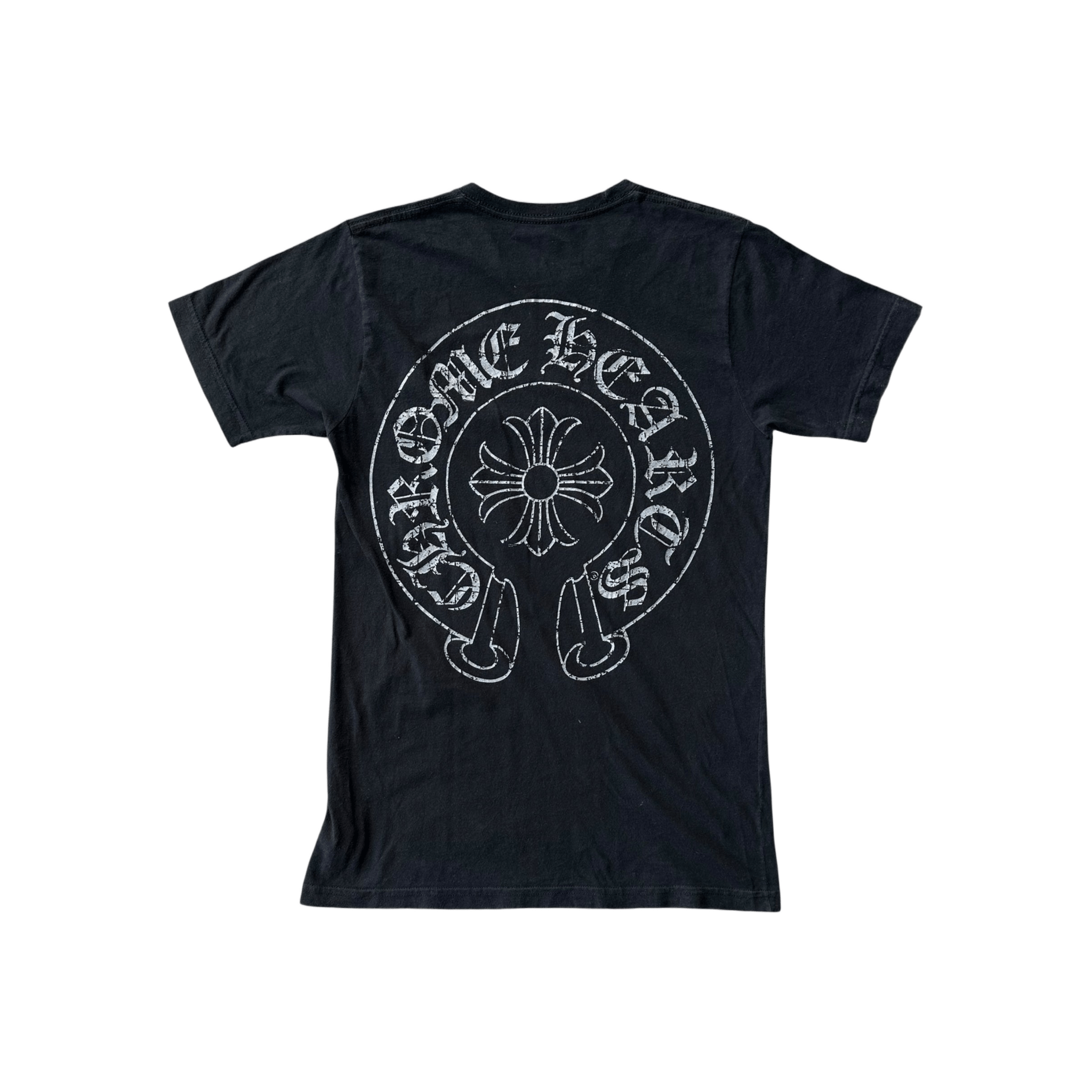 Chrome Hearts Silver Horseshoe Logo T-Shirt - Morely TrendsChrome Hearts Type here:)
