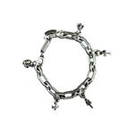 Chrome Hearts Silver Paper E Chain Multi Charm Bracelet - Morely TrendsChrome Hearts Type here:)