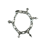 Chrome Hearts Silver Paper E Chain Multi Charm Bracelet - Morely TrendsChrome Hearts Type here:)