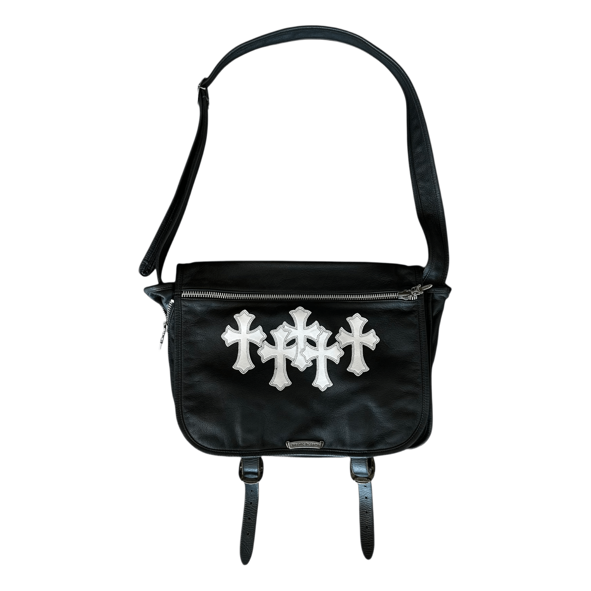 Chrome Hearts Black & White Cross Patch Gunslinger Messenger Bag - Morely TrendsChrome Hearts Type here:)