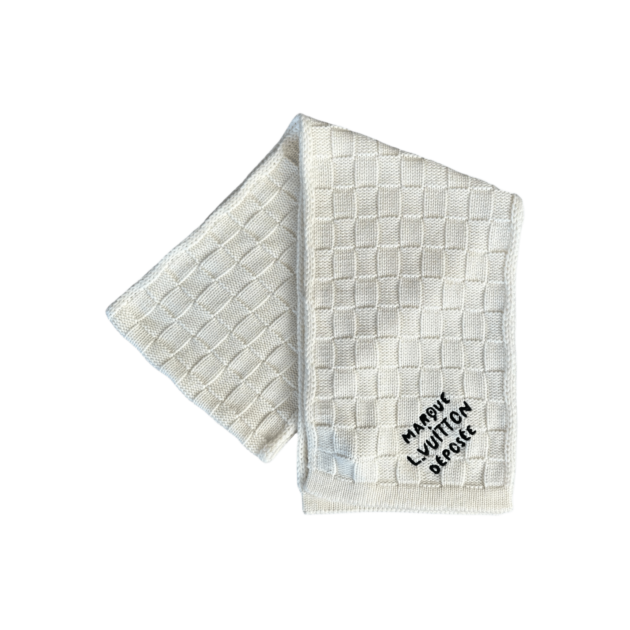 Louis Vuitton White & Black Damier Scarf - Morely TrendsLouis Vuitton Type here:)