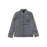 Chrome Hearts Blue & White Pinstripe Chore Button Up Shirt - Morely TrendsChrome Hearts Type here:)