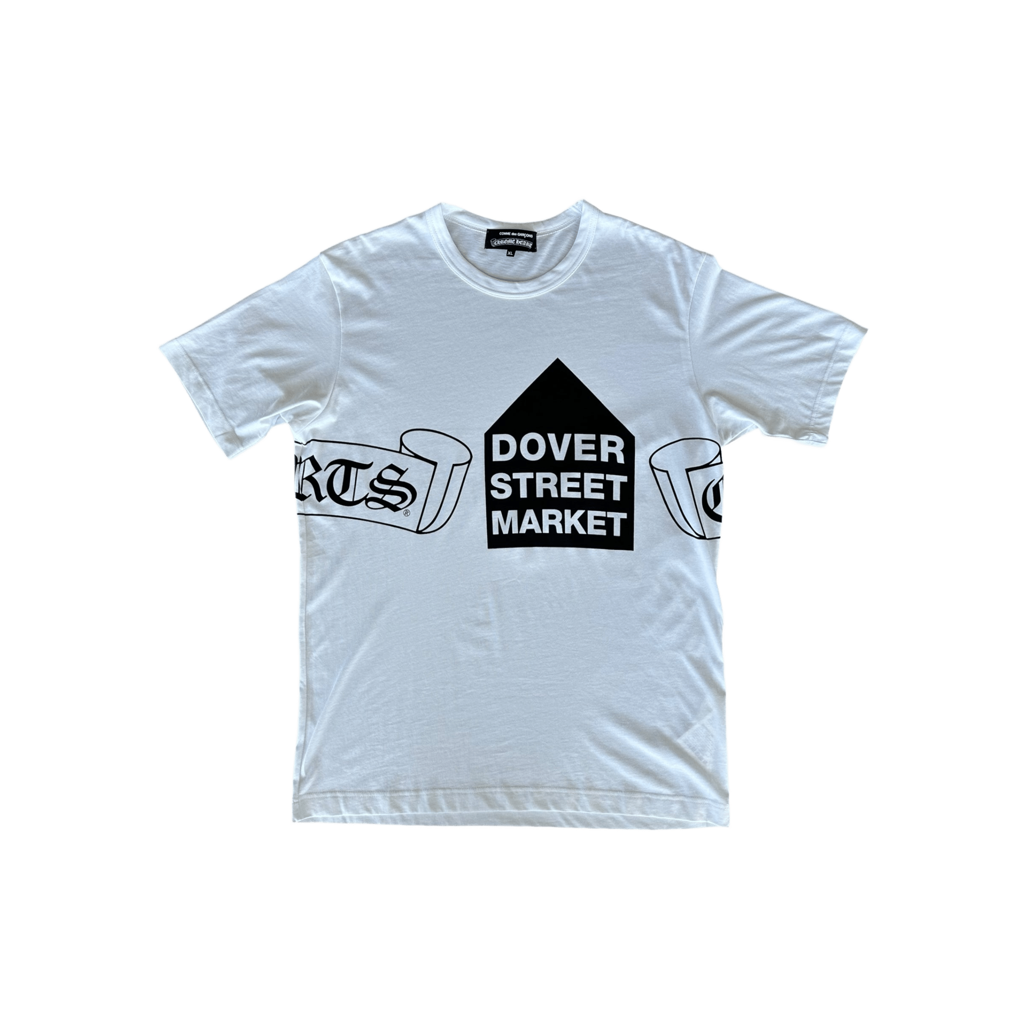 Chrome Hearts Dover Street Market White Scroll Logo T-Shirt - Morely TrendsChrome Hearts Type here:)