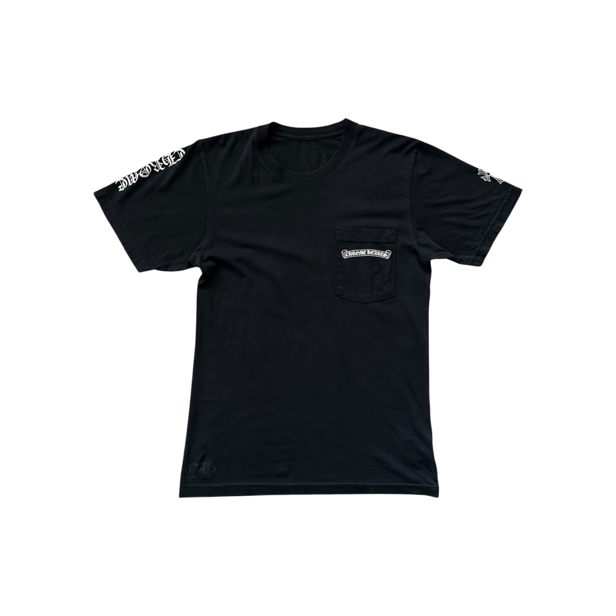 Chrome Hearts Black & White Cemetery Cross Logo T-Shirt - Morely TrendsChrome Hearts Type here:)