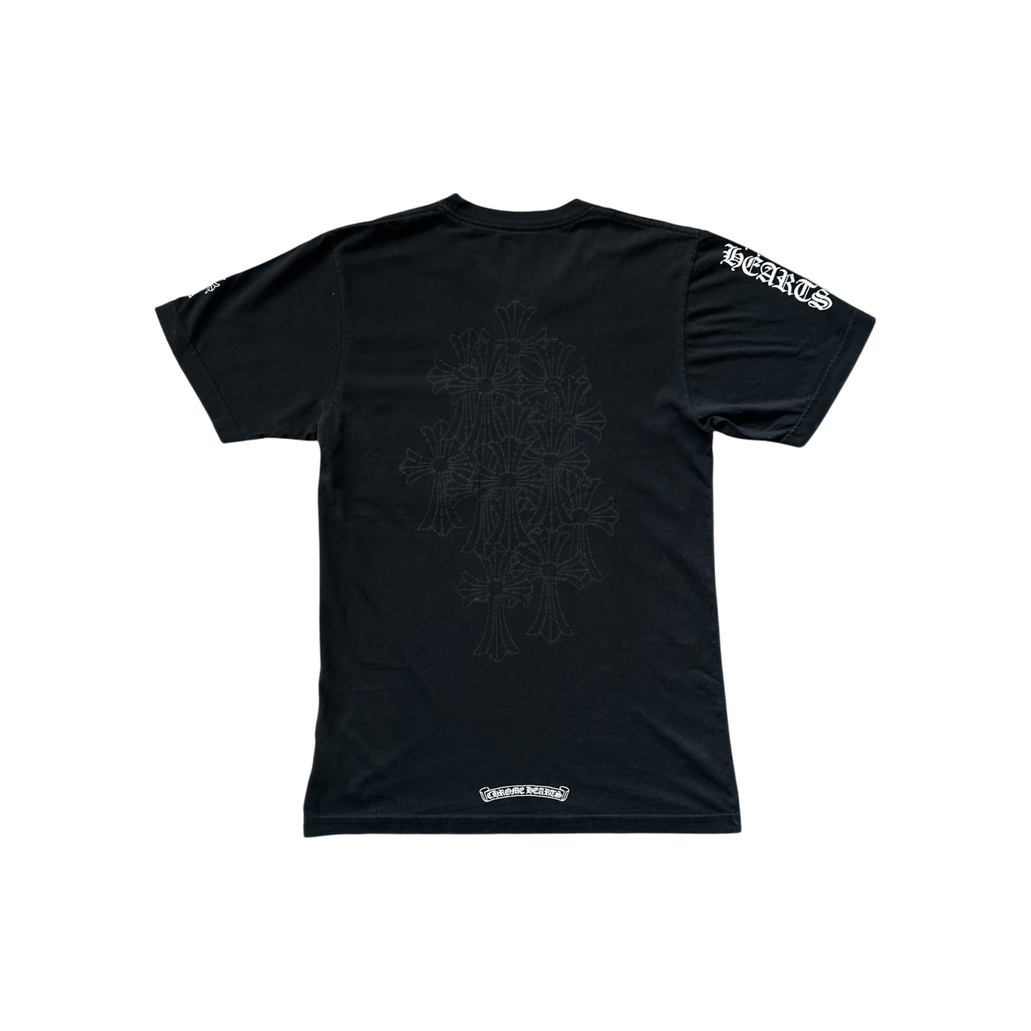 Chrome Hearts Black & White Cemetery Cross Logo T-Shirt - Morely TrendsChrome Hearts Type here:)