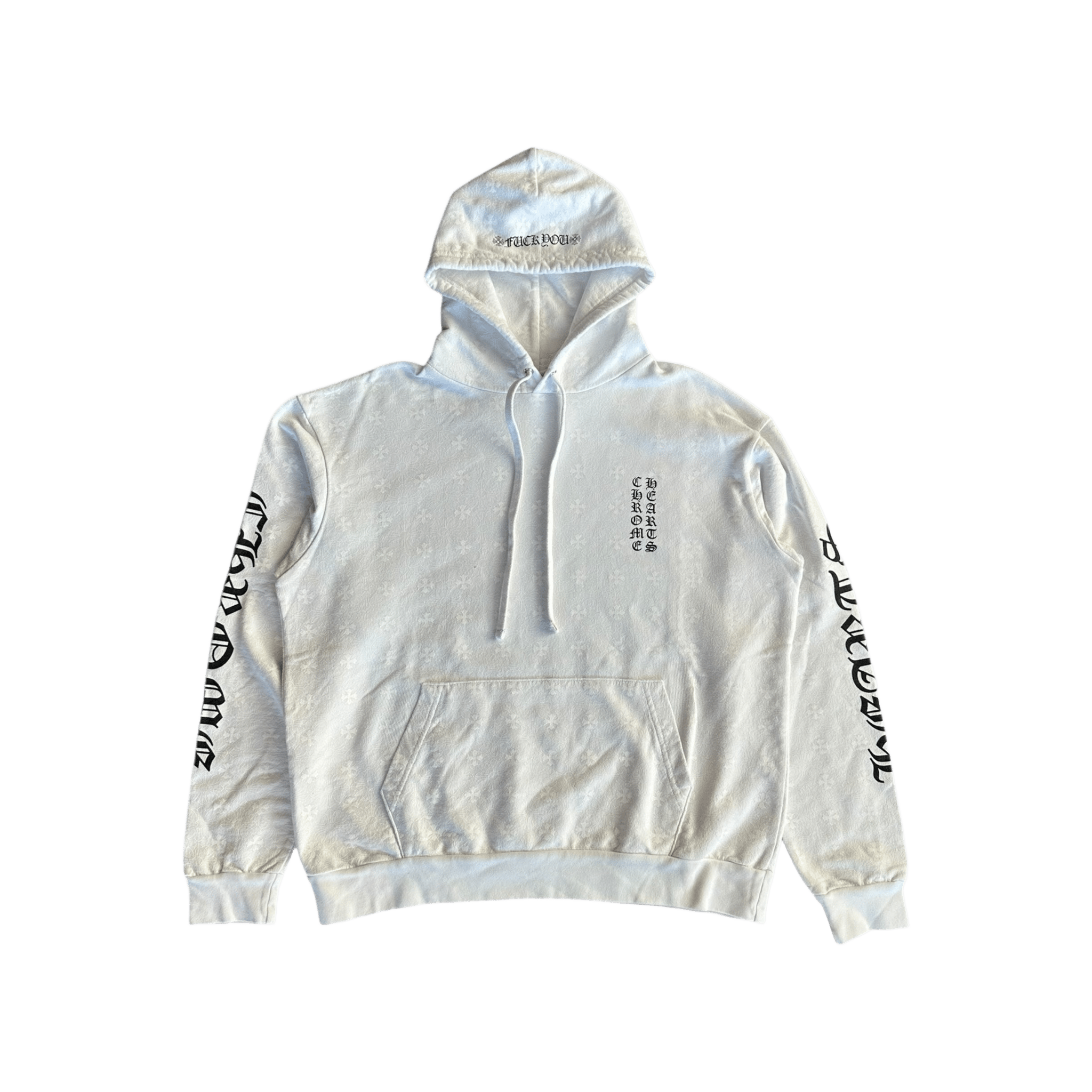 Chrome Hearts White & Black Cross Jacquard Horseshoe Logo Hoodie - Morely TrendsChrome Hearts Type here:)