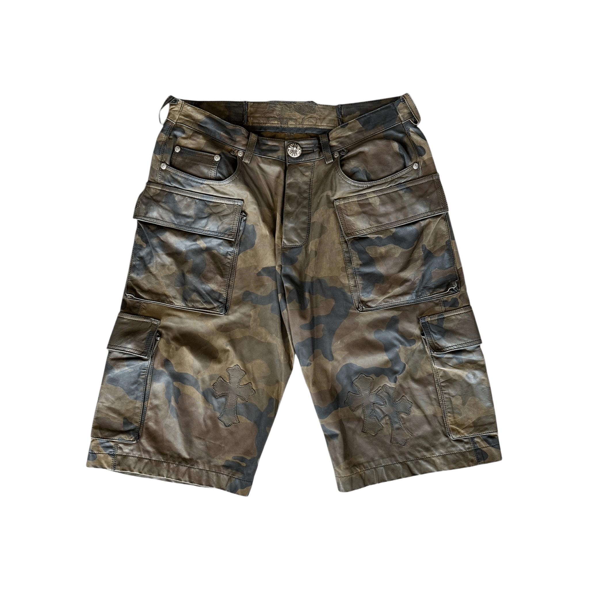 Chrome Hearts Camouflage Leather Cross Patch Cargo Shorts - Morely TrendsChrome Hearts Type here:)