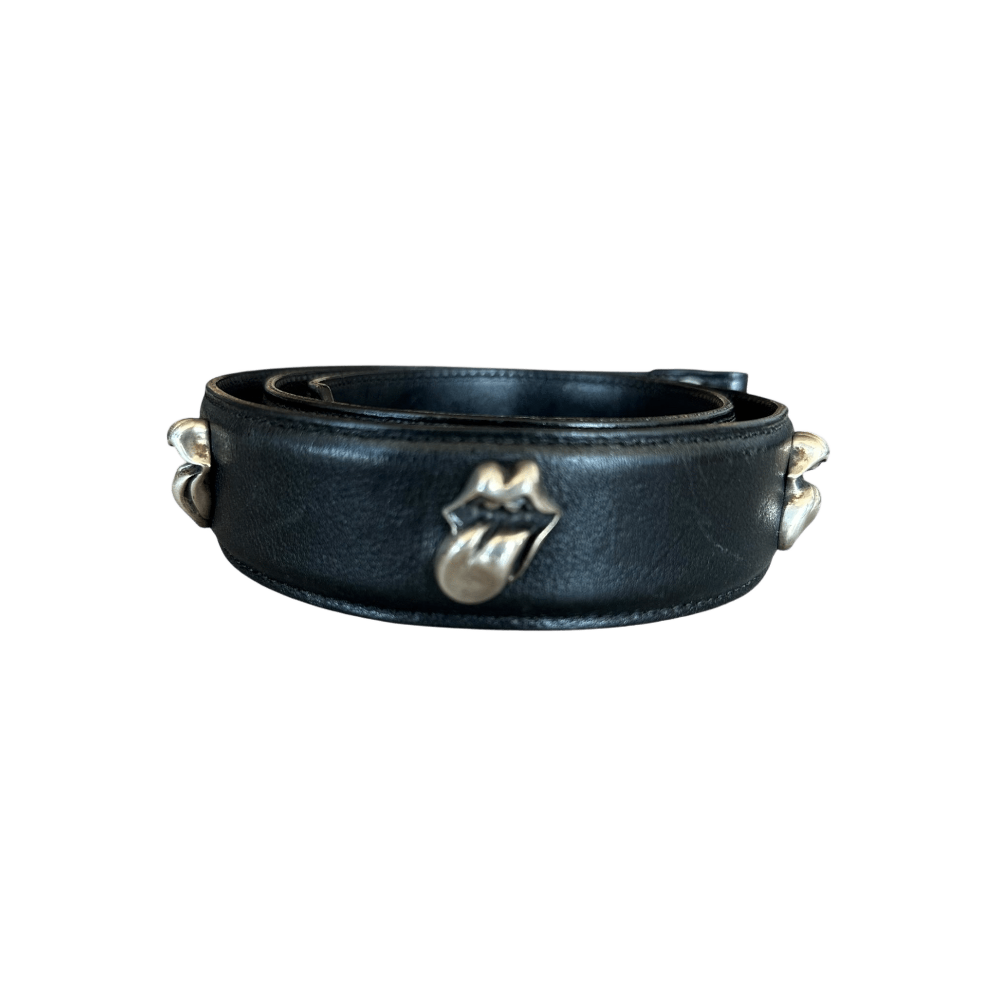 Chrome Hearts Black & Silver Rolling Stones Tongue Belt Strap - Morely TrendsChrome Hearts Type here:)