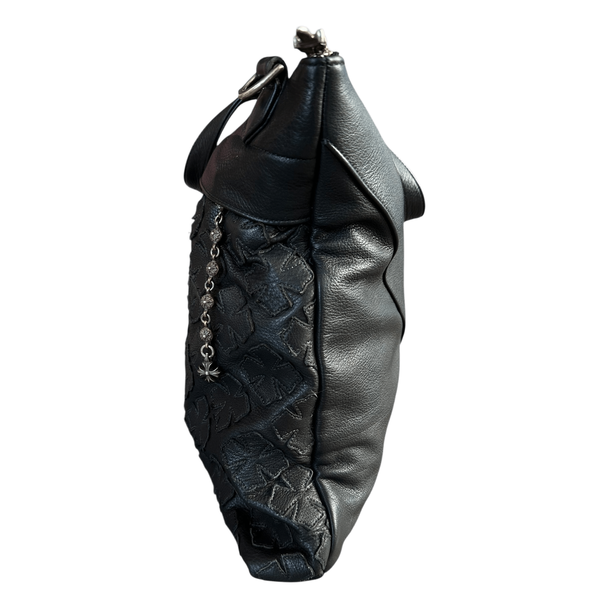 Chrome Hearts Black Plus Cross Patch Leather Tote Bag - Morely TrendsChrome Hearts Type here:)