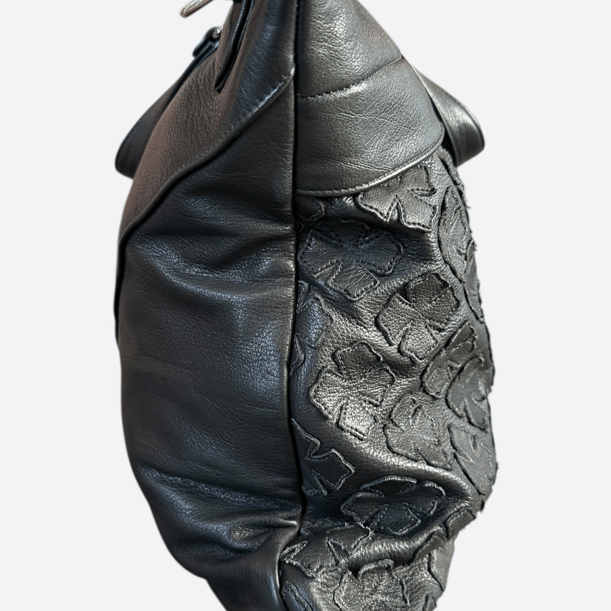 Chrome Hearts Black Plus Cross Patch Leather Tote Bag - Morely TrendsChrome Hearts Type here:)