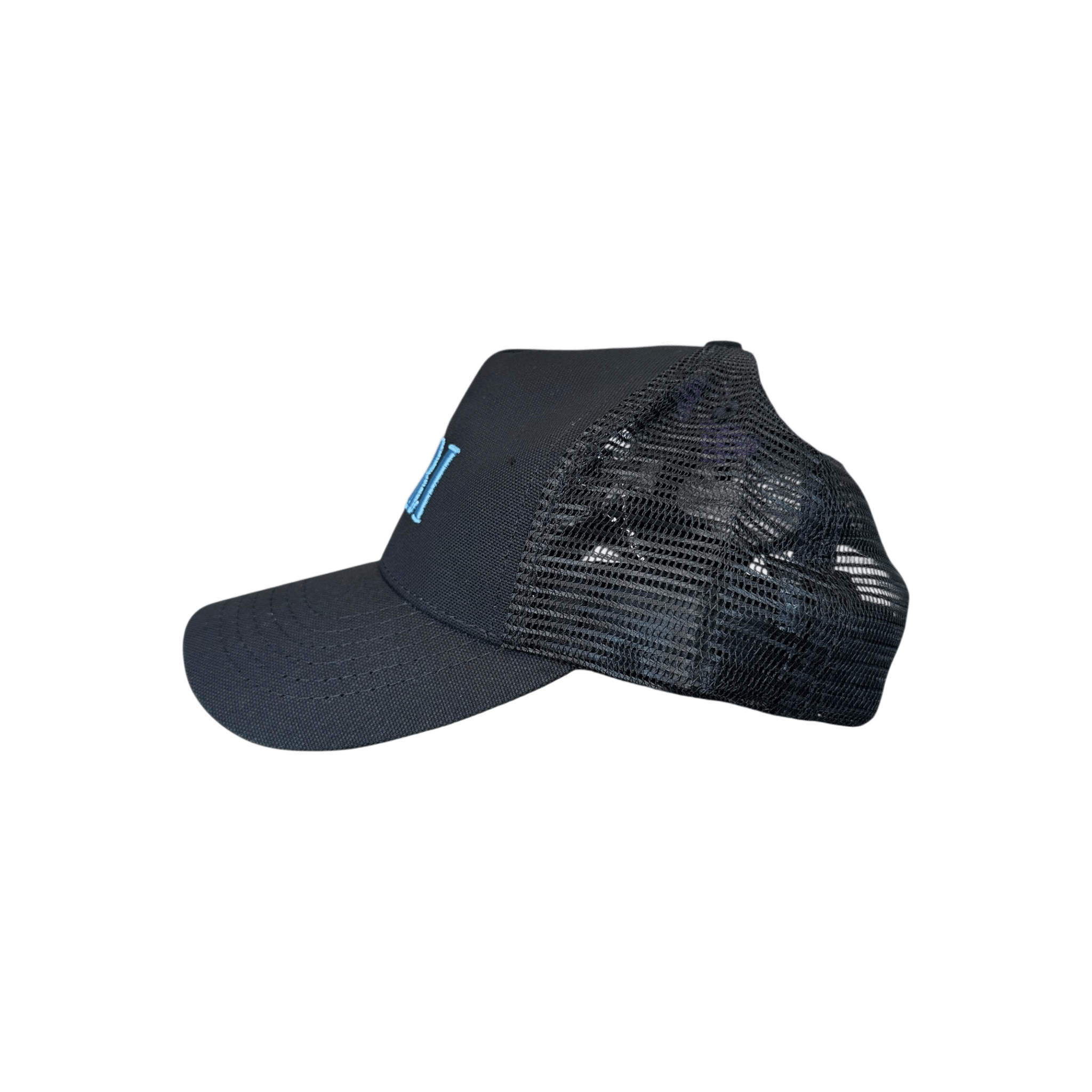Amiri Black & Blue Core Logo Trucker Hat - Morely TrendsAmiri Type here:)