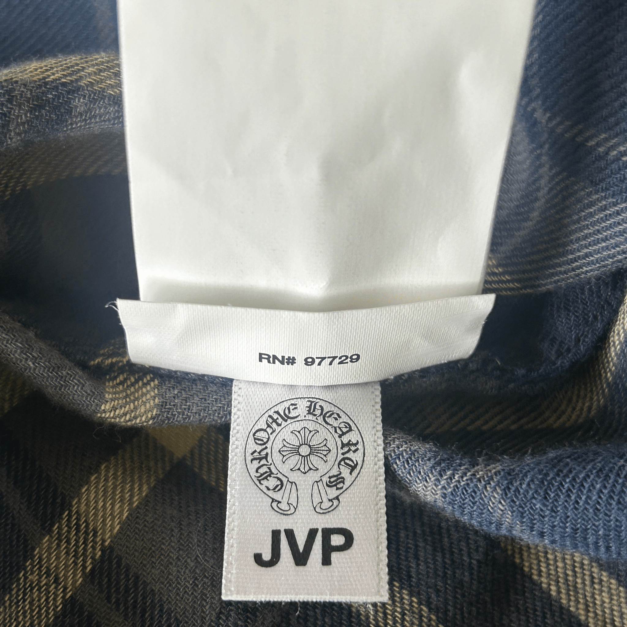 Chrome Hearts Blue & Yellow Plaid Cross Patch Flannel - Morely TrendsChrome Hearts Type here:)