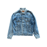 Chrome Hearts Levis Blue & Black Cross Patch Denim Jacket - Morely TrendsChrome Hearts Type here:)