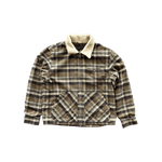 Chrome Hearts Beige & Brown Plaid Shearling Flannel Jacket - Morely TrendsChrome Hearts Type here:)
