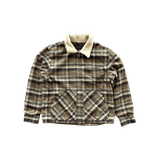 Chrome Hearts Beige & Brown Plaid Shearling Flannel Jacket - Morely TrendsChrome Hearts Type here:)