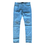 Amiri Overdyed Blue Mesh Patch MX1 Jeans - Morely TrendsAmiri Type here:)