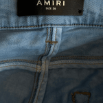 Amiri Overdyed Blue Mesh Patch MX1 Jeans - Morely TrendsAmiri Type here:)