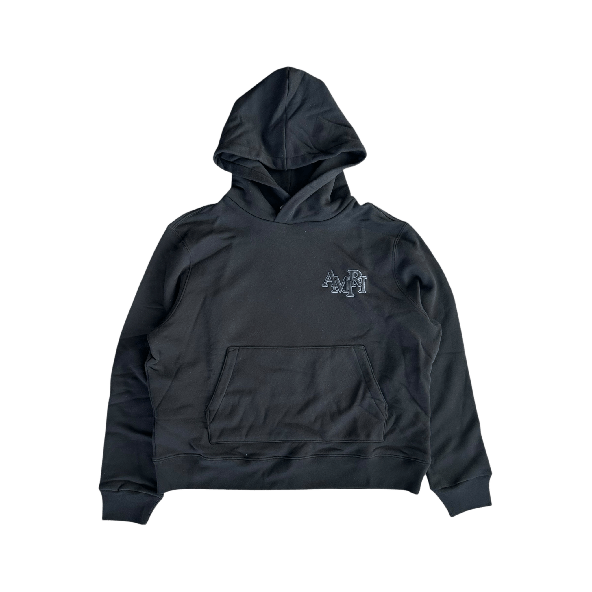 Amiri Black & Blue Staggered Logo Hoodie - Morely TrendsAmiri Type here:)