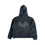 Amiri Black & Blue Staggered Logo Hoodie - Morely TrendsAmiri Type here:)