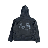 Amiri Black & Blue Staggered Logo Hoodie - Morely TrendsAmiri Type here:)
