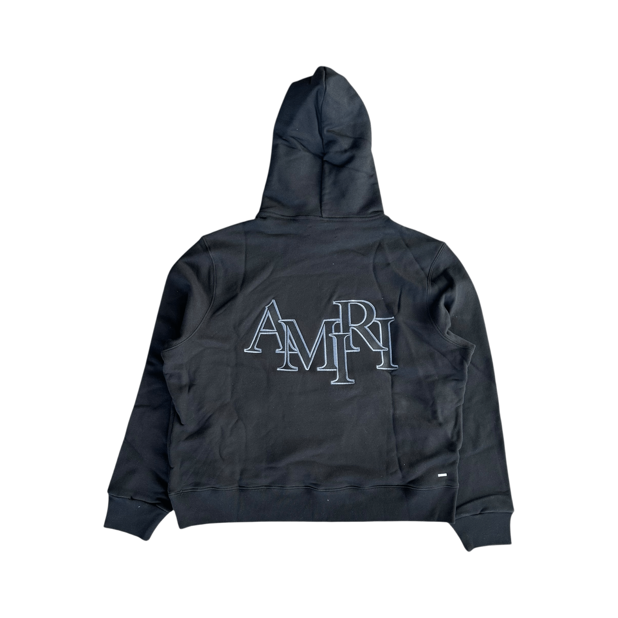 Amiri Black & Blue Staggered Logo Hoodie - Morely TrendsAmiri Type here:)