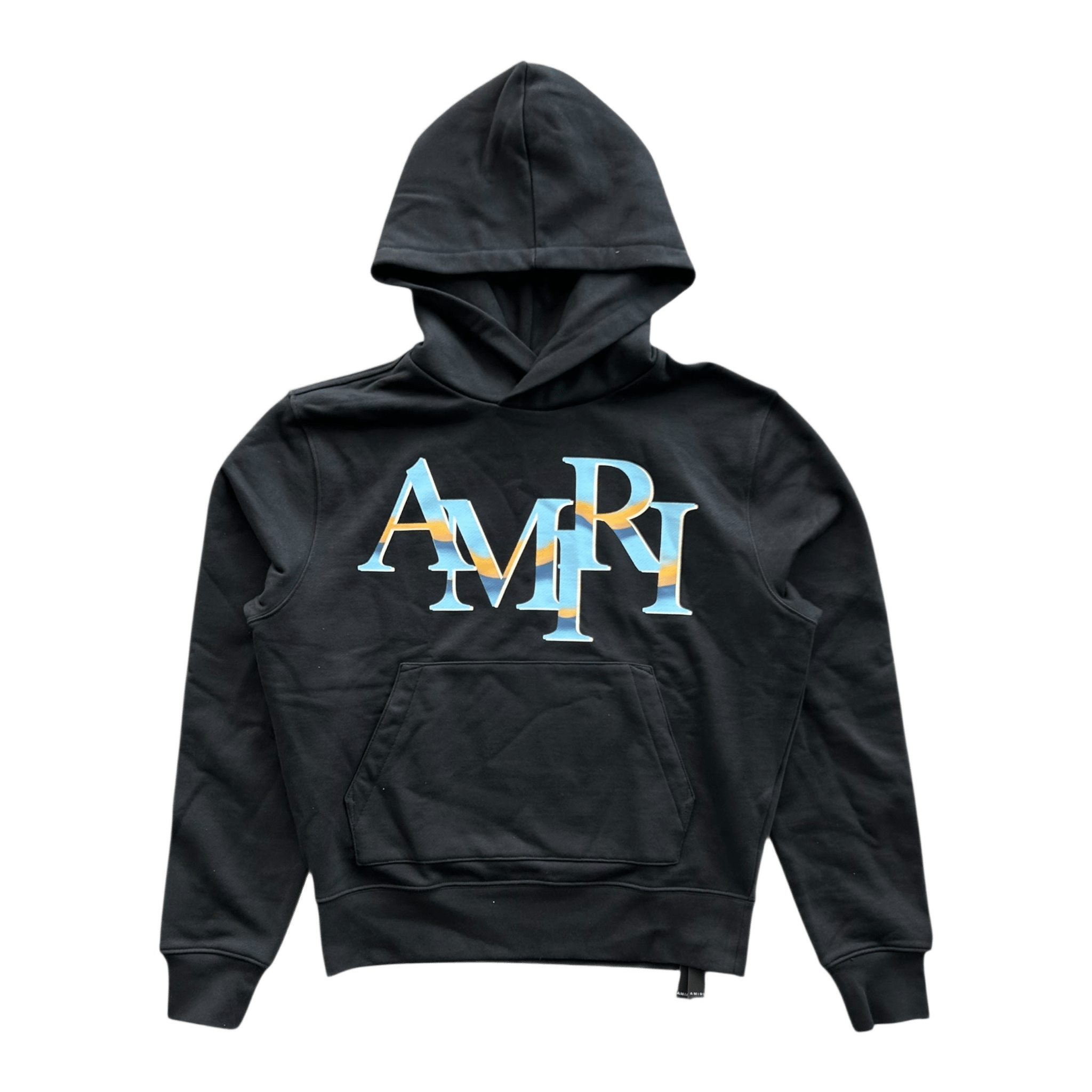 Amiri Black & Chrome Staggered Logo Hoodie - Morely TrendsAmiri Type here:)