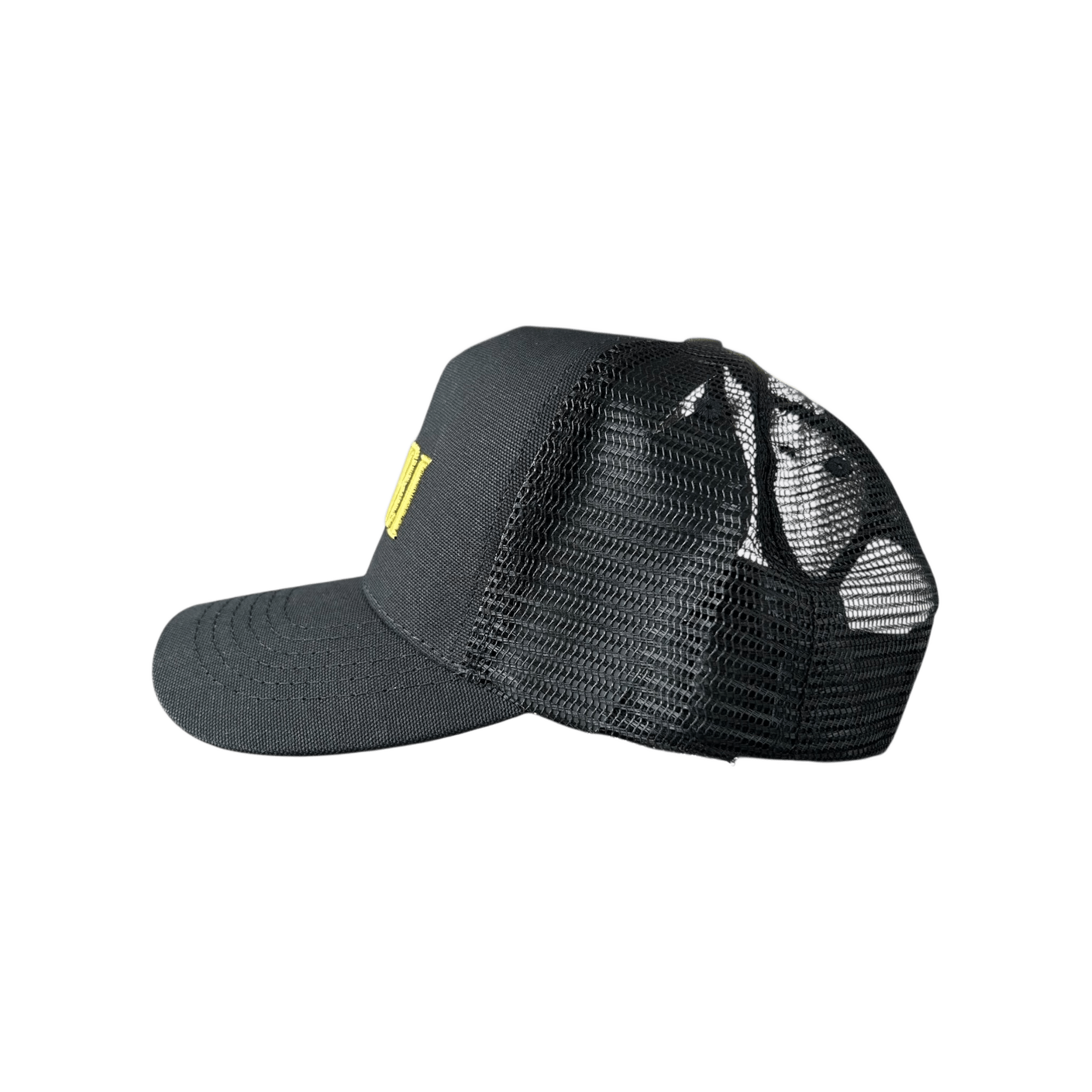 Amiri Black & Yellow Core Logo Trucker Hat - Morely TrendsAmiri Type here:)
