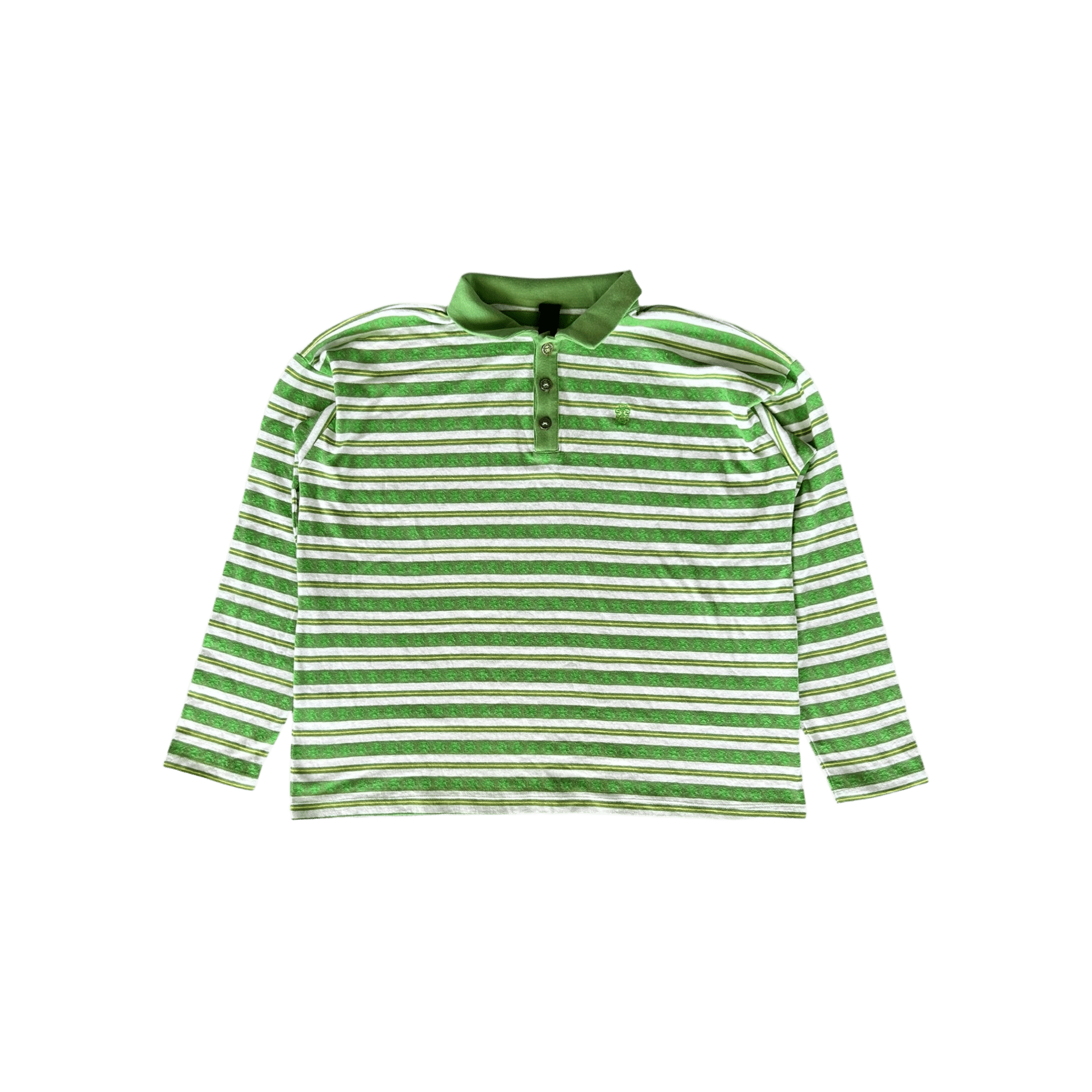 Chrome Hearts Green & White Striped Polo Longsleeve T-Shirt - Morely TrendsChrome Hearts Type here:)