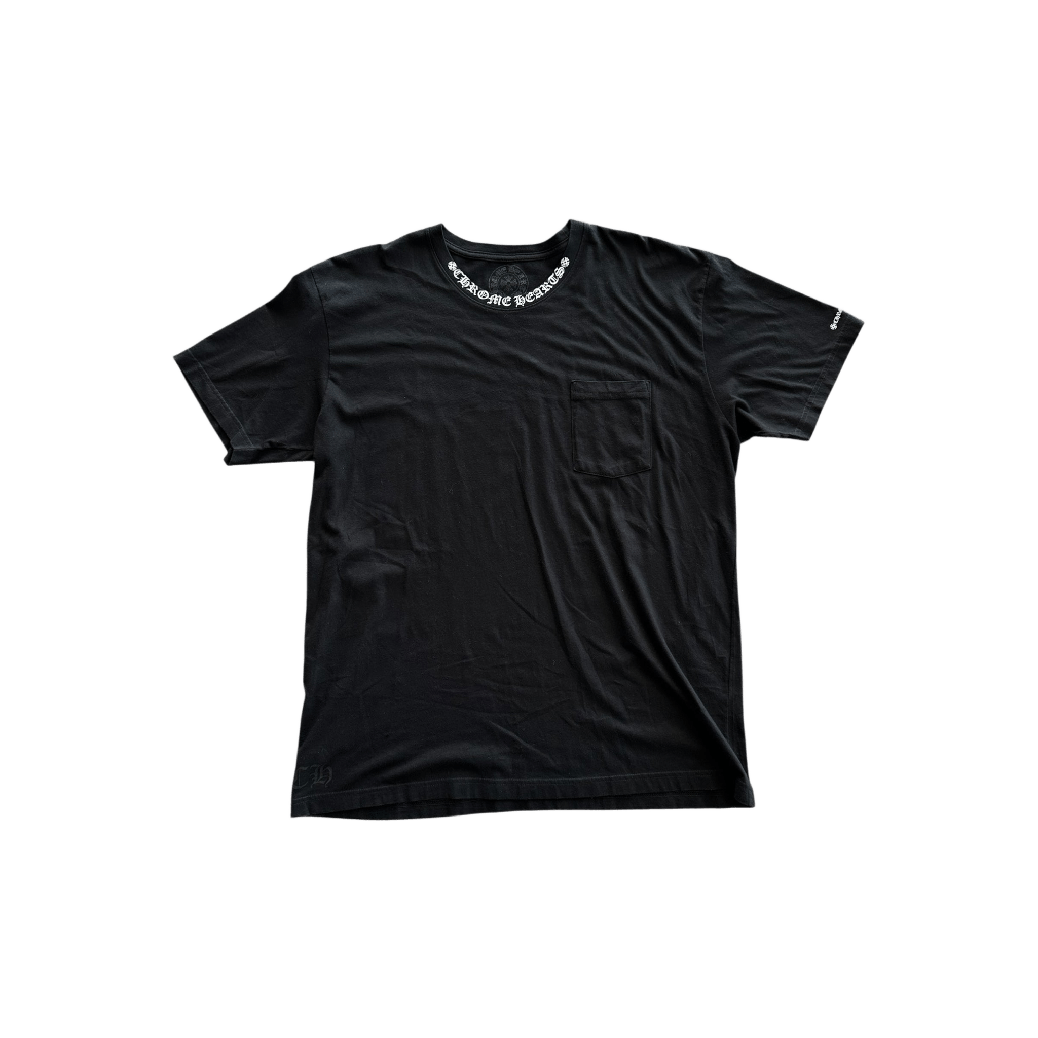 Chrome Hearts Black & White Neck Logo T-Shirt - Morely TrendsChrome Hearts Type here:)
