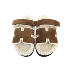 Hermes Brown Suede Chypre Shearling Sandals - Morely TrendsHermes Type here:)